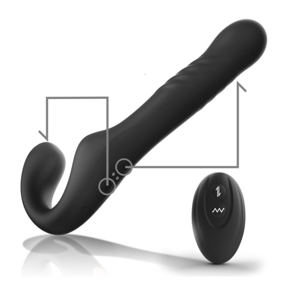 STRAP-ON PER DONNA STRAPLESS VIBRANTE E MOVIMENTO SU E GIU' CON TELECOMANDO WIRELESS IBIZA