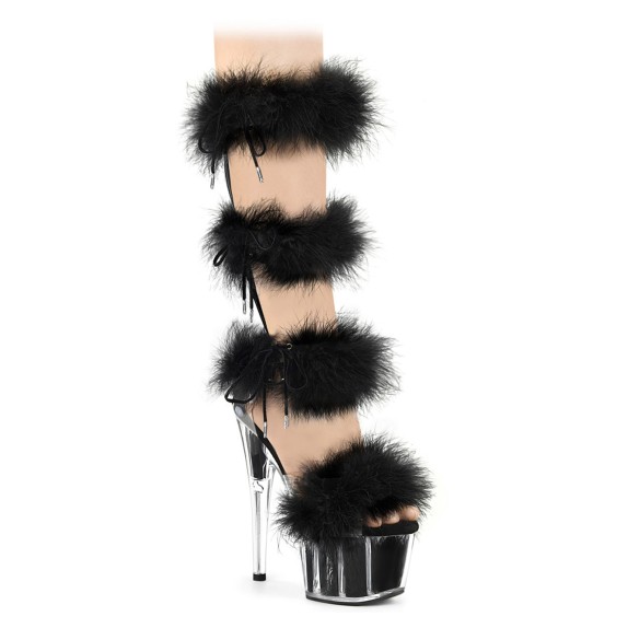 SANDALI SEXY PER DONNA TACCO 17 CM CON ANELLI DI PIUME PLEASURE