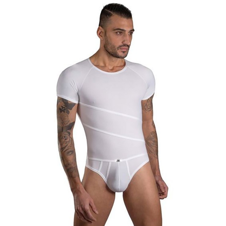 BODY BIANCO UOMO SEXY A MEZZA MANICA