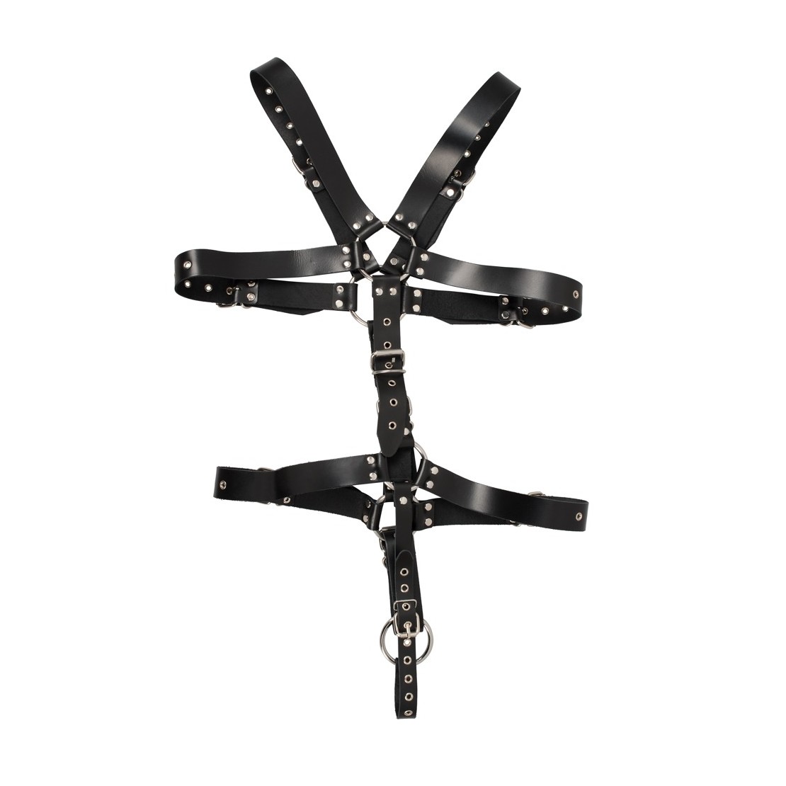 BODY HARNESS PER UOMO IN PELLE CON ANELLO PER...