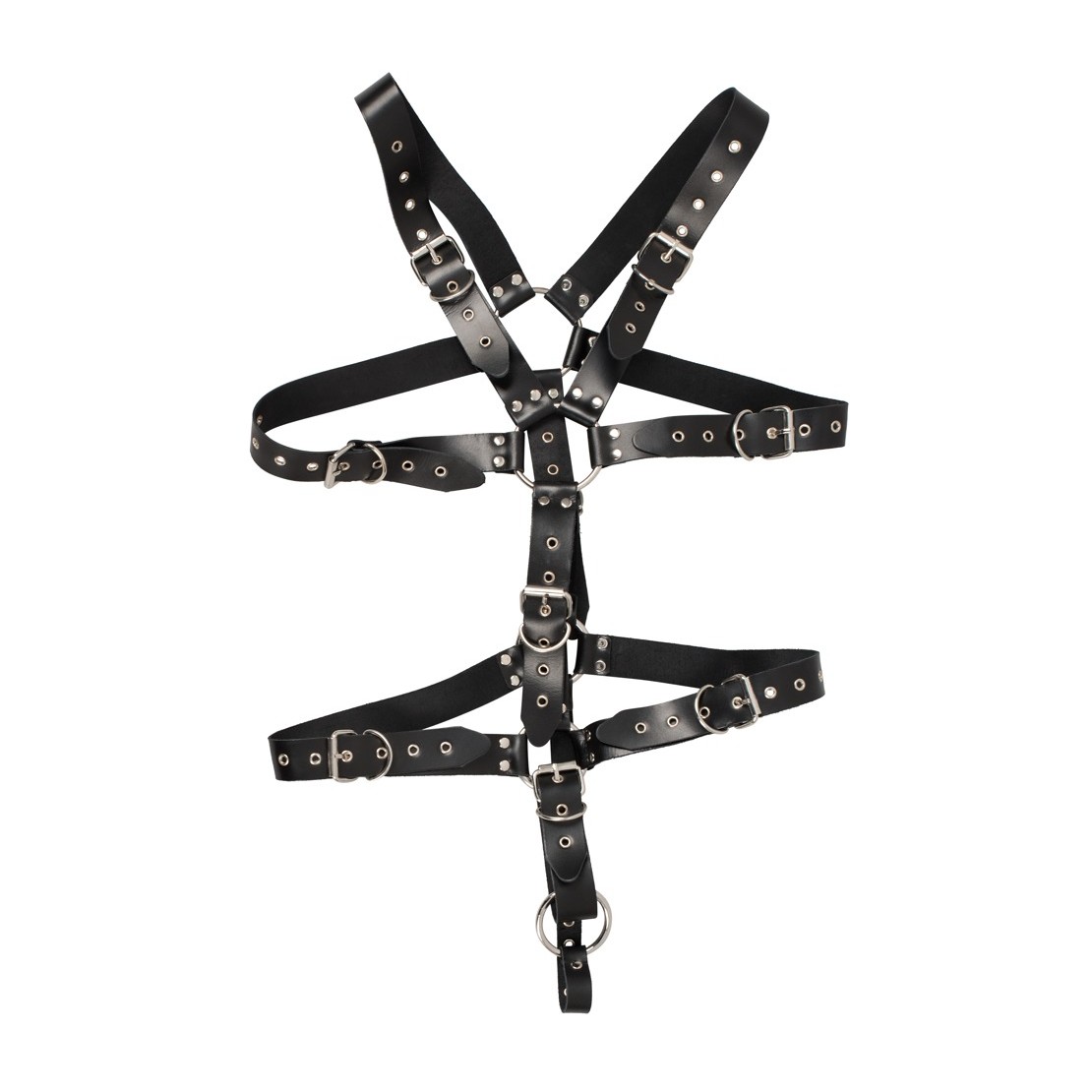 BODY HARNESS PER UOMO IN PELLE CON ANELLO PER...