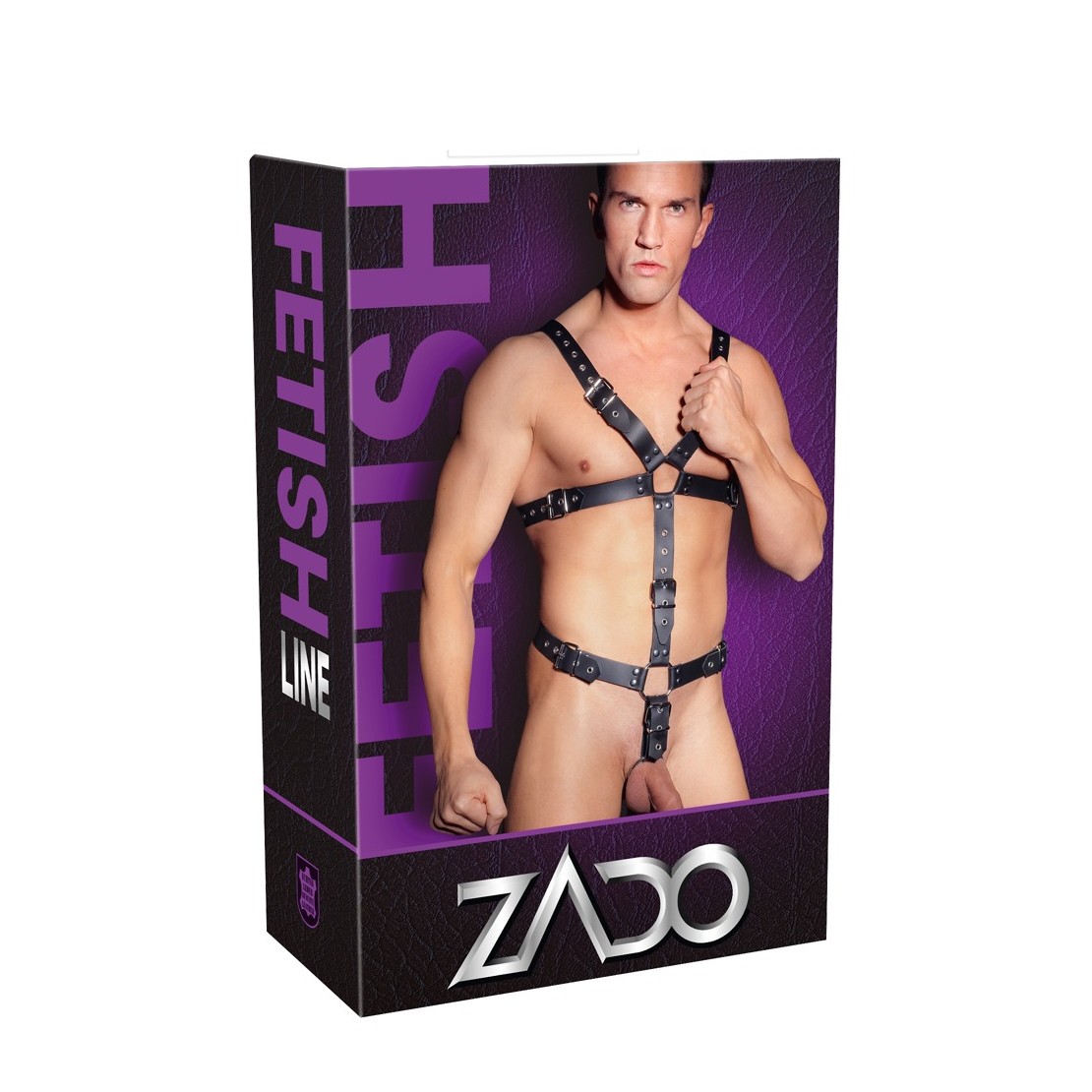 BODY HARNESS PER UOMO IN PELLE CON ANELLO PER...
