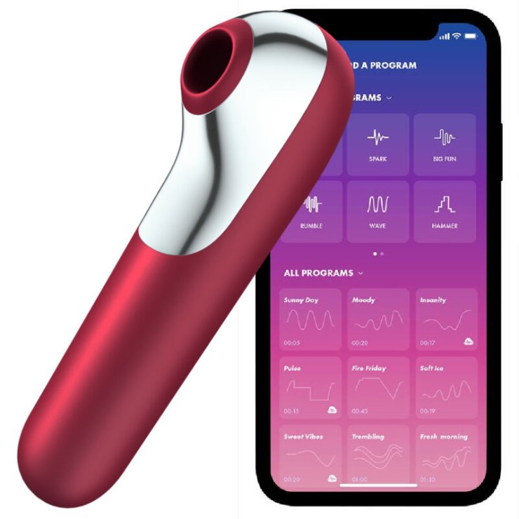 VIBRATORE E ASPIRA CLITORIDE SEX TOY RICARICABILE CON APP... 2