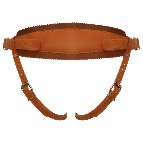 MUTANDINA-JOCK STRAP-ON PER DONNA IN VERA PELLE CON ANELLO METALLICO