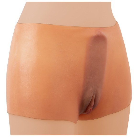 PROTESI INDOSSABILE MUTANDA A VAGINA REALISTICA CON ANO IN SILICONE LIQUIDO
