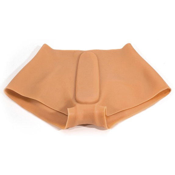 PROTESI INDOSSABILE MUTANDA A VAGINA REALISTICA CON ANO IN SILICONE LIQUIDO