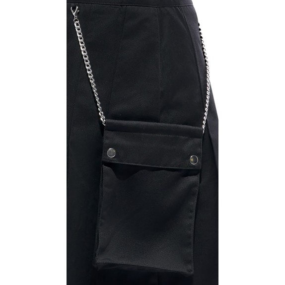 KILT SCOZZESE NERO LUNGO PER UOMO CON TASCA E CATENA SVENJOYMENT