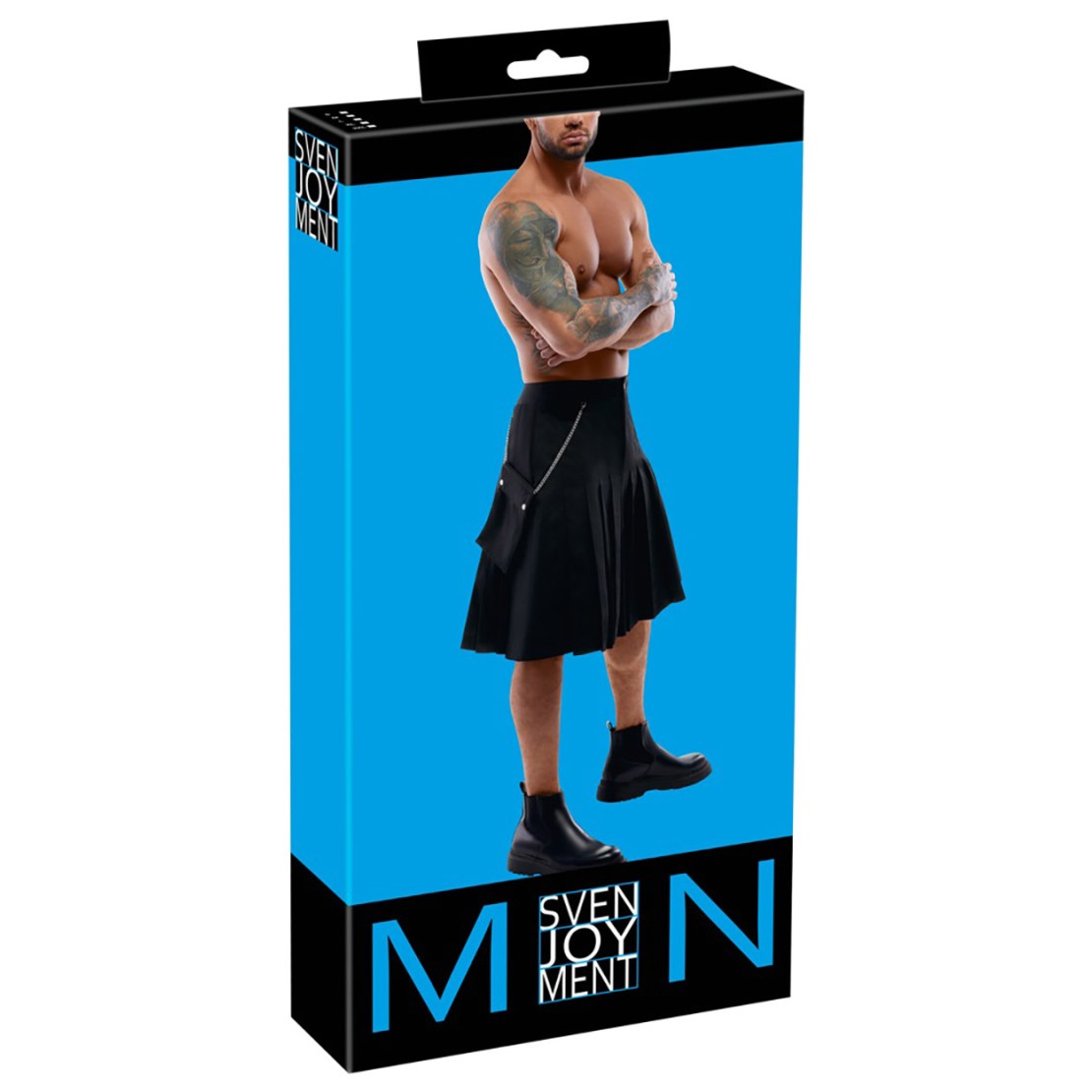KILT SCOZZESE NERO LUNGO PER UOMO CON TASCA E...