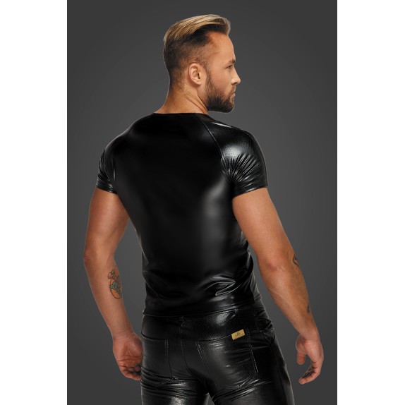 MAGLIETTA SEXY DA UOMO EFFETTO BAGNATO CON DETTAGLIO SERPENTATO NOIR