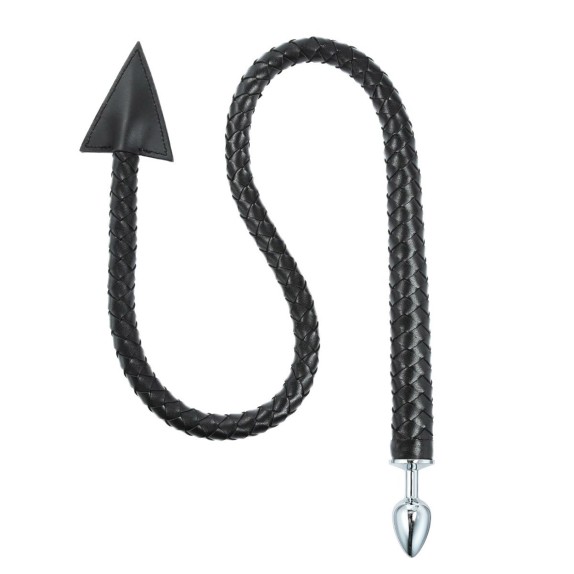 PLUG ANALE CON CODA DEL DIAVOLO IN PELLE SINTETICA E METALLO