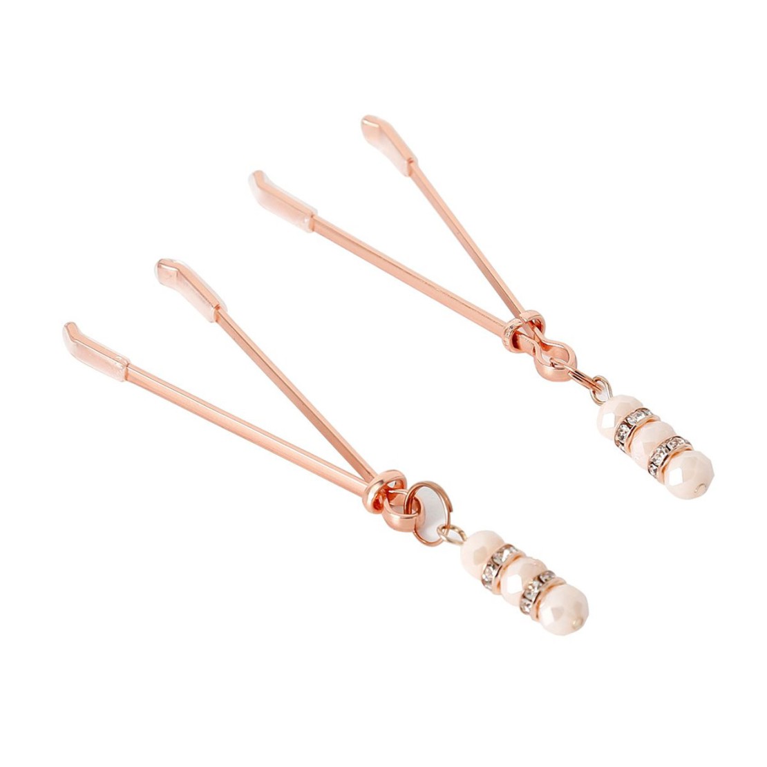 PINZETTE PER CAPEZZOLI SEXY IN ROSE GOLD CON...