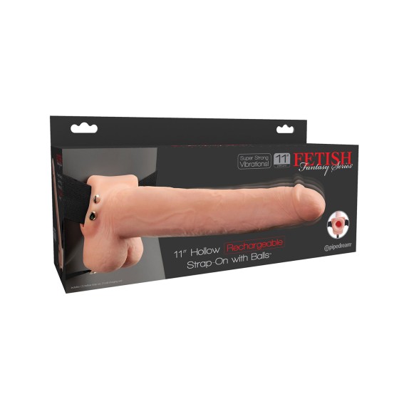STRAP-ON FALLO INDOSSABILE PER UOMO VIBRANTE CON TESTICOLI 28 CM FETISH FANTASY