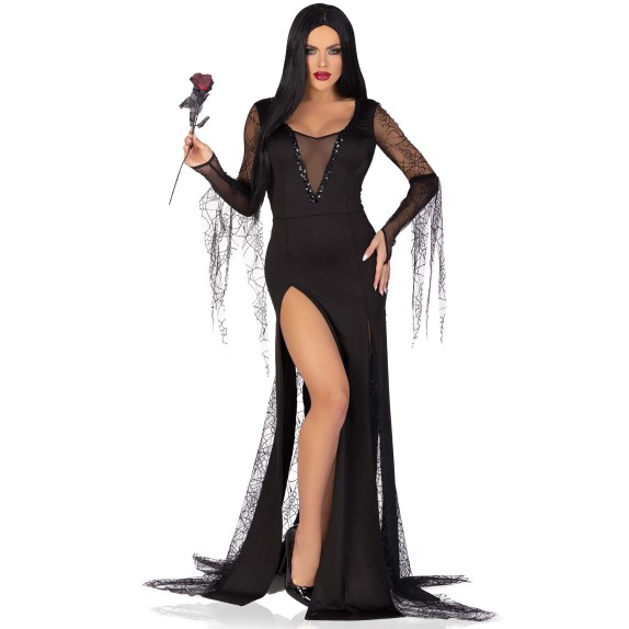 copy of MORTICIA ADDAMS COSTUME HALLOWEEN SEXY TRAVESTIMENTO DONNA LEG AVENUE