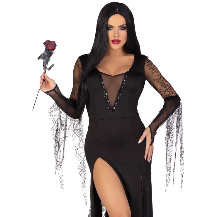 MORTICIA ADDAMS COSTUME HALLOWEEN SEXY TRAVESTIMENTO...