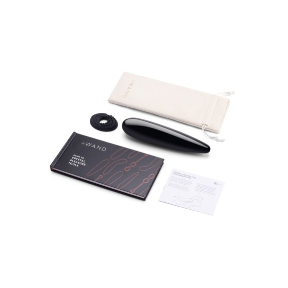 STIMOLATORE WAND IN OSSIDIANA NERO CON ANELLO IN SILICONE LE WAND