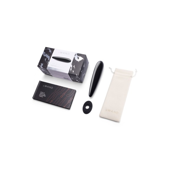 STIMOLATORE WAND IN OSSIDIANA NERO CON ANELLO IN SILICONE LE WAND