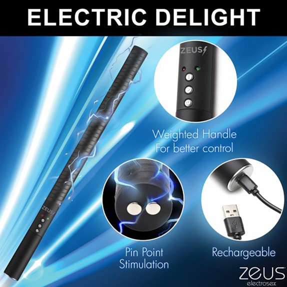 BASTONE ELETTROSTIMOLATORE  SEX TOY RICARICABILE PER GIOCHI BDSM ZEUS