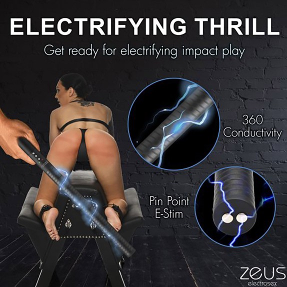 BASTONE PER ELETTROSTIMOLAZIONE SEX TOY RICARICABILE PER GIOCHI BDSM ZEUS