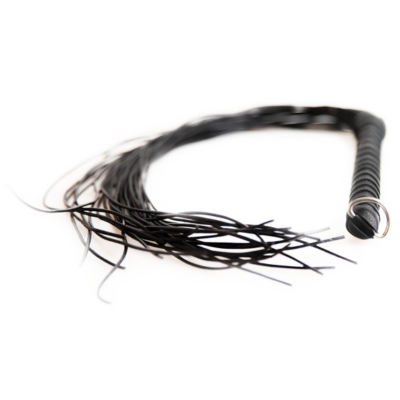 FRUSTA FLOGGER IN PELLE 70 CM TANTE FRANGE CON MANICO RIGIDO ZADO