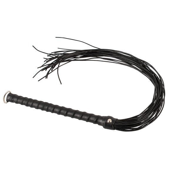 FRUSTA FLOGGER IN PELLE 70 CM TANTE FRANGE CON MANICO RIGIDO ZADO