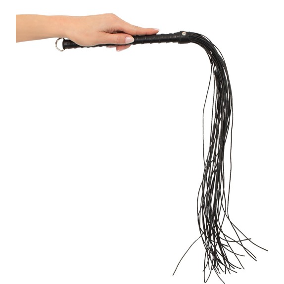 FRUSTA FLOGGER IN PELLE 70 CM TANTE FRANGE CON MANICO RIGIDO ZADO