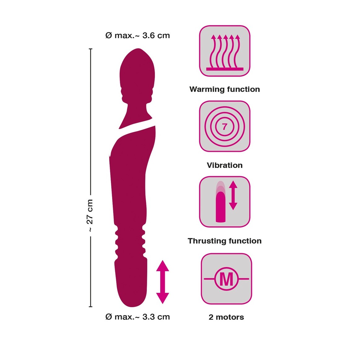 WAND RISCALDANTE SEX TOY CON MOVIMENTO A SPINTA...