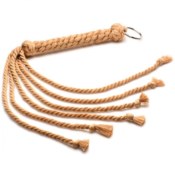 FRUSTA FLOGGER FATTA DI CORDE SOFFICI CON 6 FRANGE E NODI ALLA FINE SWASHBUCKLER