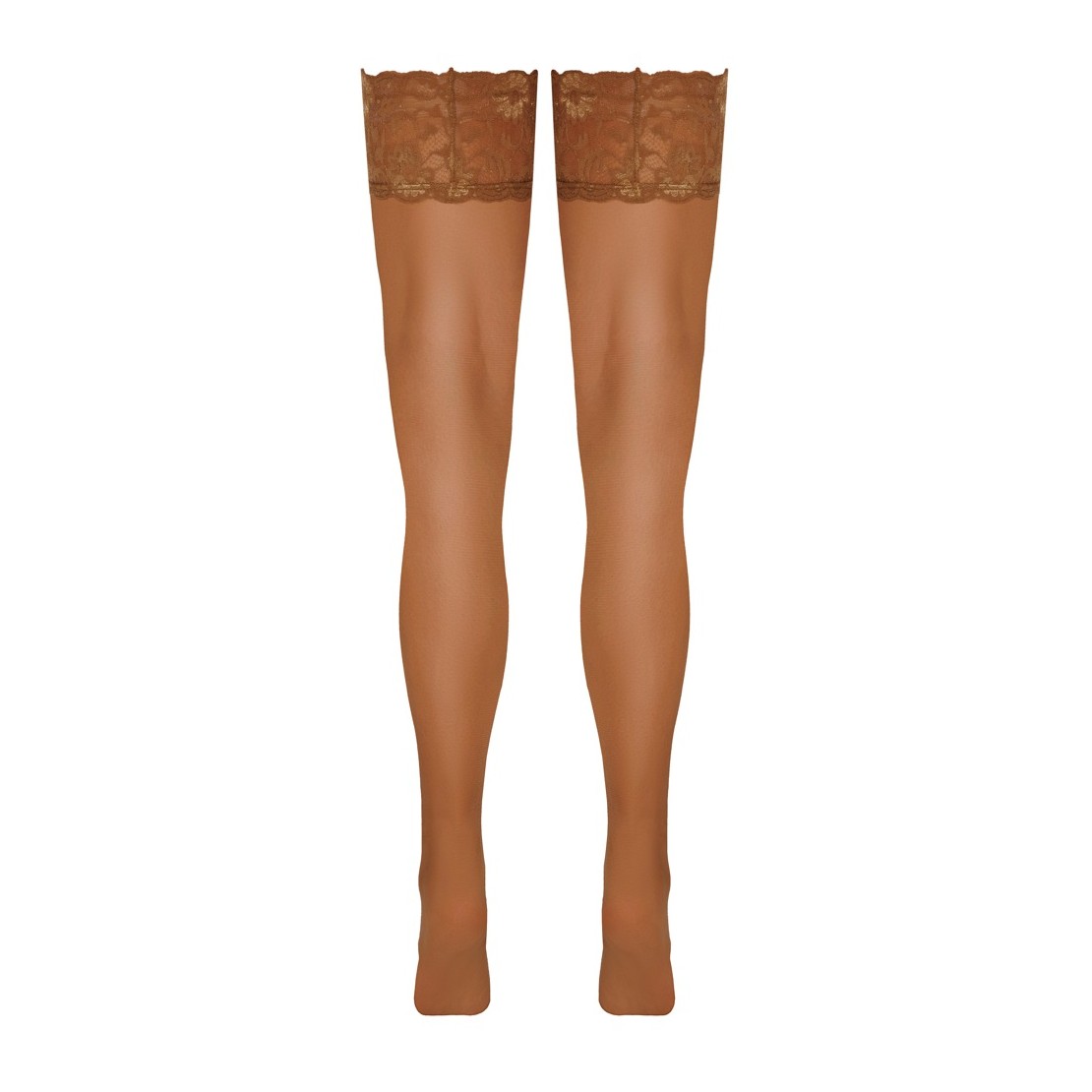 AUTOREGGENTE MARRONE CHIARO SEXY PER DONNA CON...