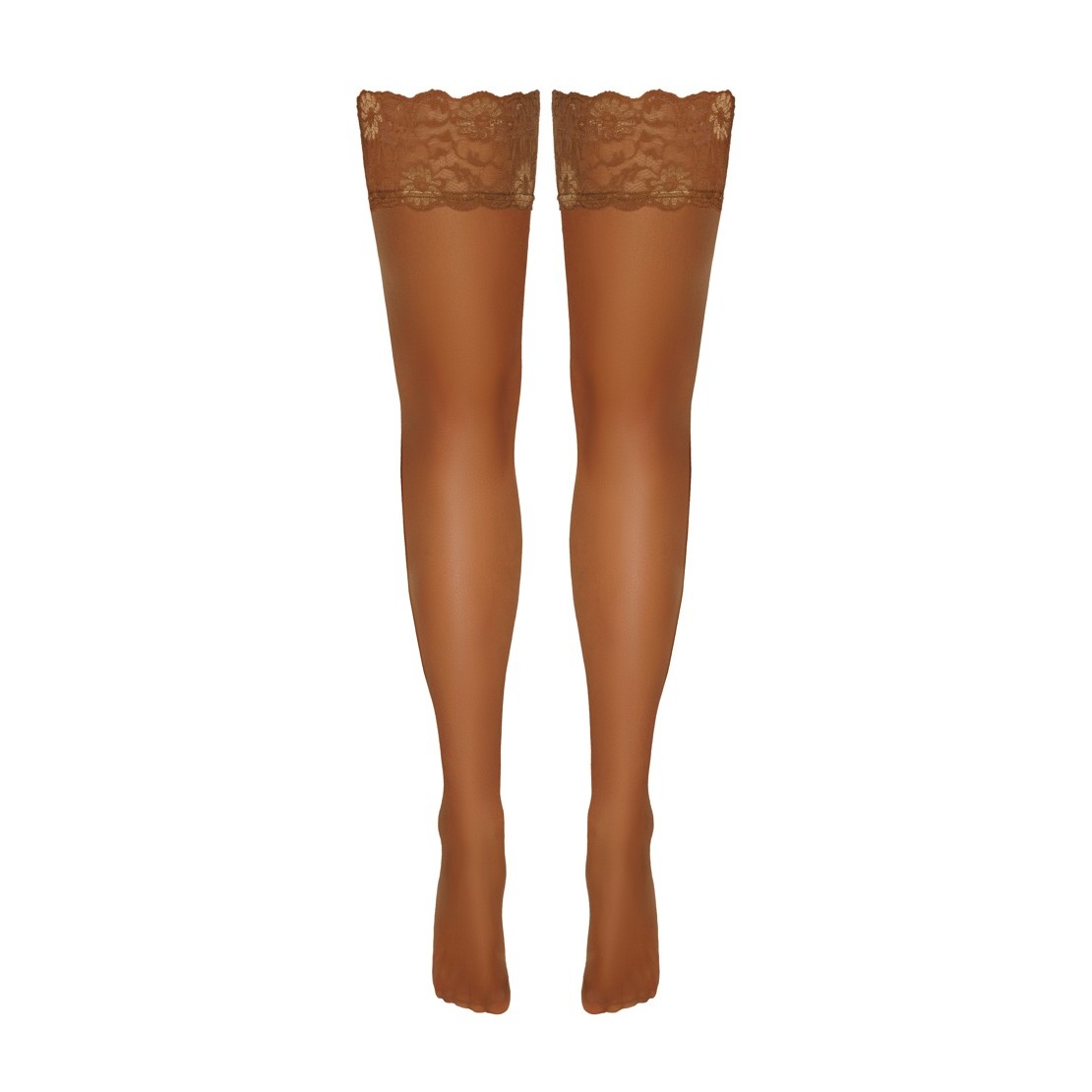 AUTOREGGENTE MARRONE CHIARO SEXY PER DONNA CON...