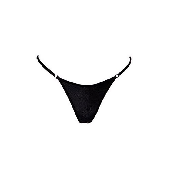 STRING NERO SEXY PER DONNA REGOLABILE CON GIOIELLO STRASS PALMA FOLY