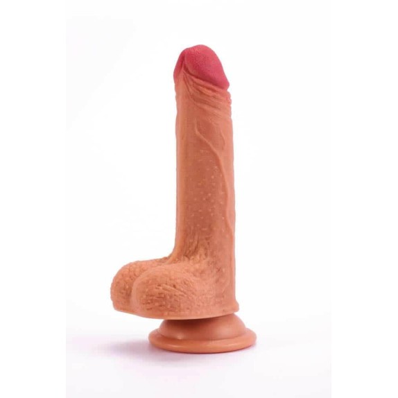 DILDO REALISTICO CON TESTICOLI DUAL DENSITY CM. 18 NATURE COCK