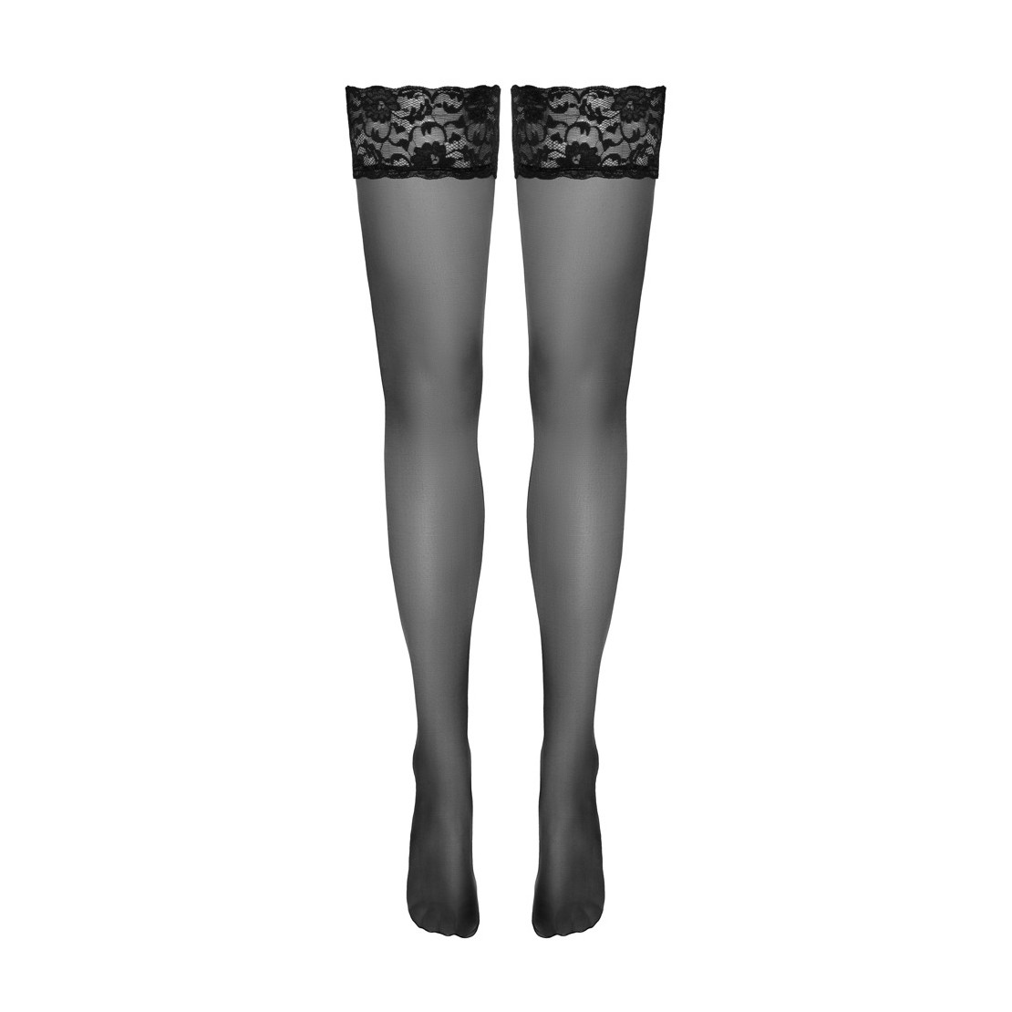 AUTOREGGENTE VELATA NERA SEXY PER DONNA CON...