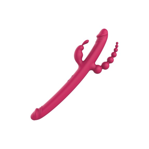 VIBRATORE SEXY 4 STIMOLAZIONI VAGINALE ANALE CLITORIDE RICARICABILE DREAMTOYS