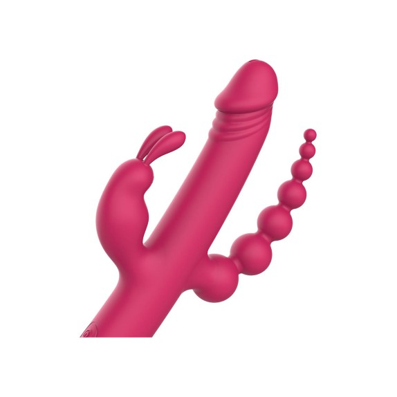 VIBRATORE SEXY 4 STIMOLAZIONI VAGINALE ANALE CLITORIDE RICARICABILE DREAMTOYS