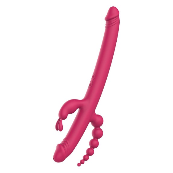 VIBRATORE SEXY 4 STIMOLAZIONI VAGINALE ANALE CLITORIDE RICARICABILE DREAMTOYS