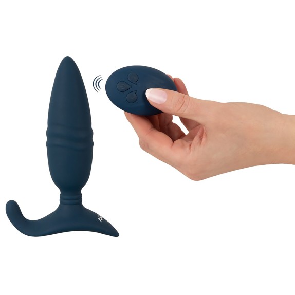 PLUG ANALE VIBRANTE CON MOVIMENTO SU E GIU' CON TELECOMANDO E STIMOLATORE PERINEO