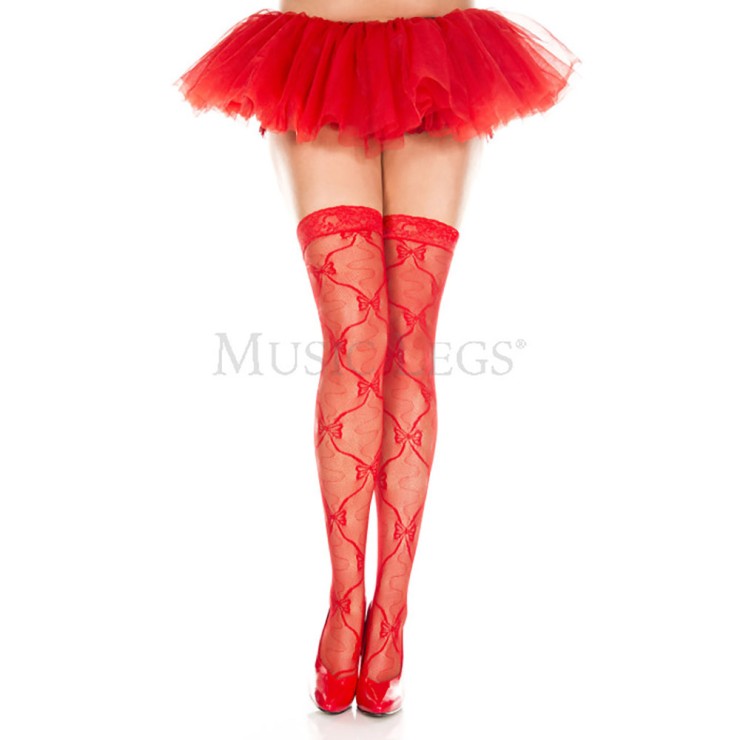 CALZE DA REGGICALZE SEXY PER DONNA ROSSE IN MICRORETE CON...