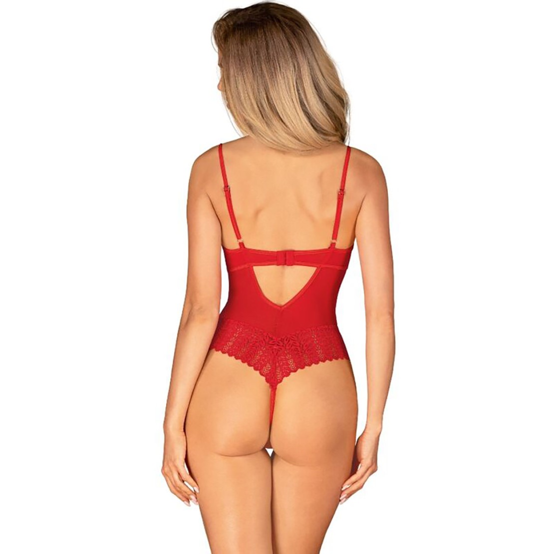BODY SEXY PER DONNA ROSSO RICAMATO CON COPPA E...