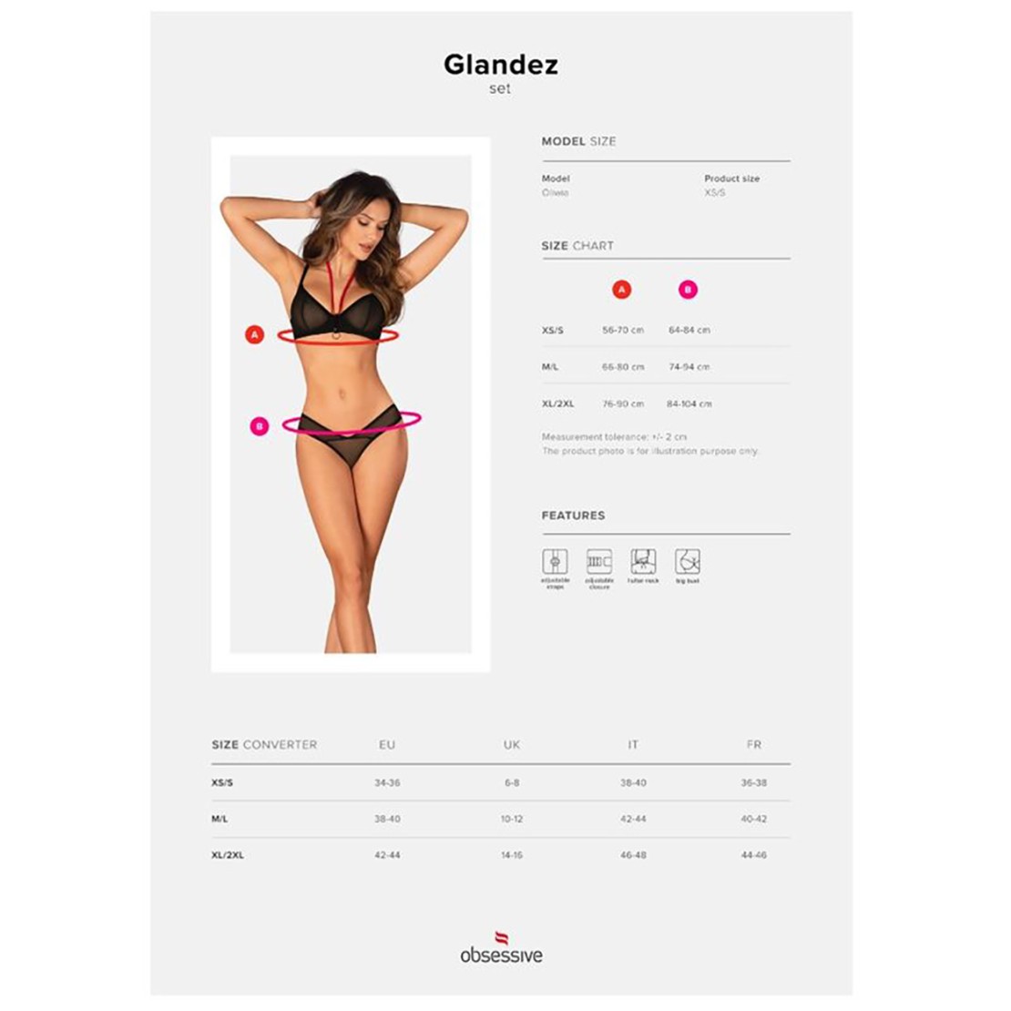 COMPLETO INTIMO SEXY PER DONNA SET 2 PEZZI IN...