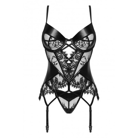 GUEPIERE SEXY DONNA CON DETTAGLI IN PIZZO E SPANDEX & PERZOMA CORSET LEONELA