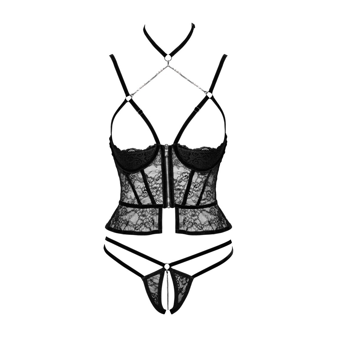COMPLETO SEXY PER DONNA 2 PEZZI CON GIOIELLO E...