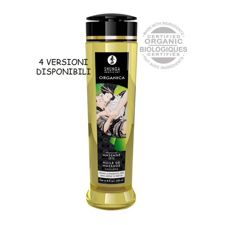 SHUNGA OLIO DA MASSAGGIO ORGANICO IN 4 VERSIONI