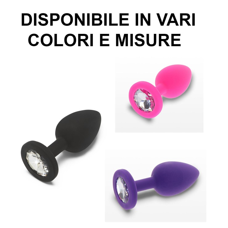 PLUG ANALE IN SILICONE CON GIOIELLO SEX TOY VARIE MISURE...