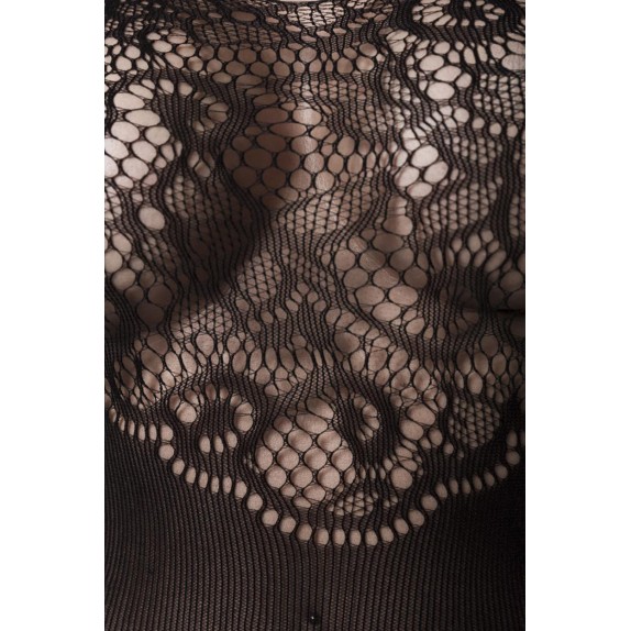 BODYSTOCKING SEXY DONNA CON RICAMI FLOREALI ED EFFETTO REGGICALZE