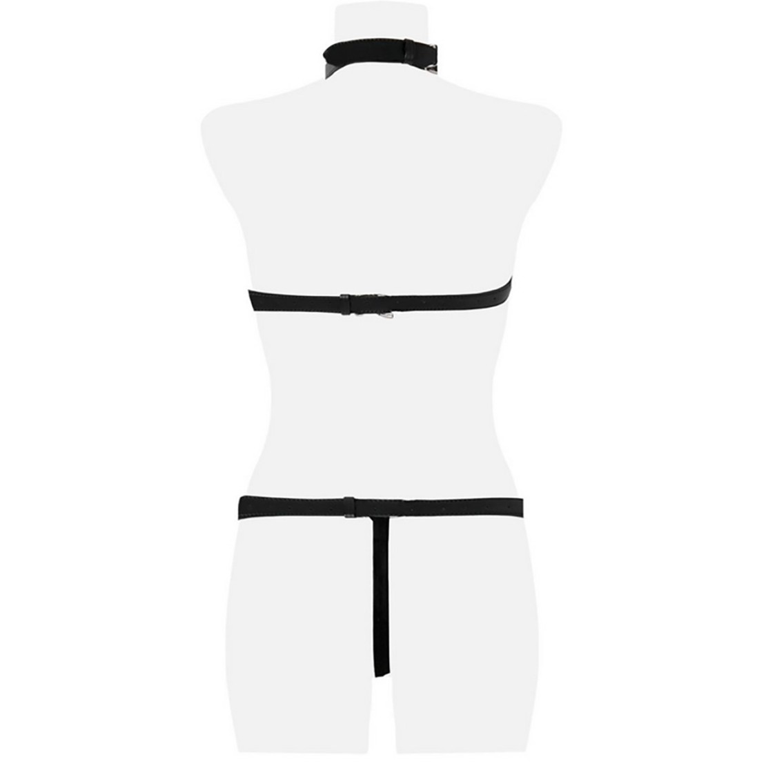 SET 5 PEZZI IN STILE HARNESS IN ECOPELLE...