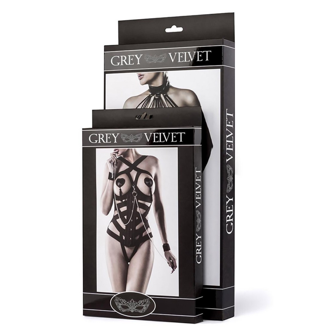 SET 5 PEZZI IN STILE HARNESS IN ECOPELLE...
