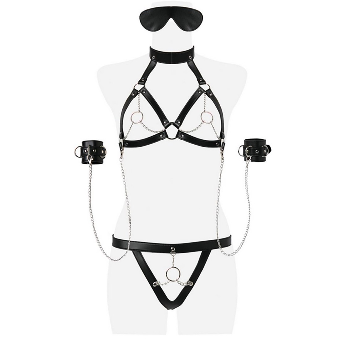 SET 5 PEZZI IN STILE HARNESS IN ECOPELLE...