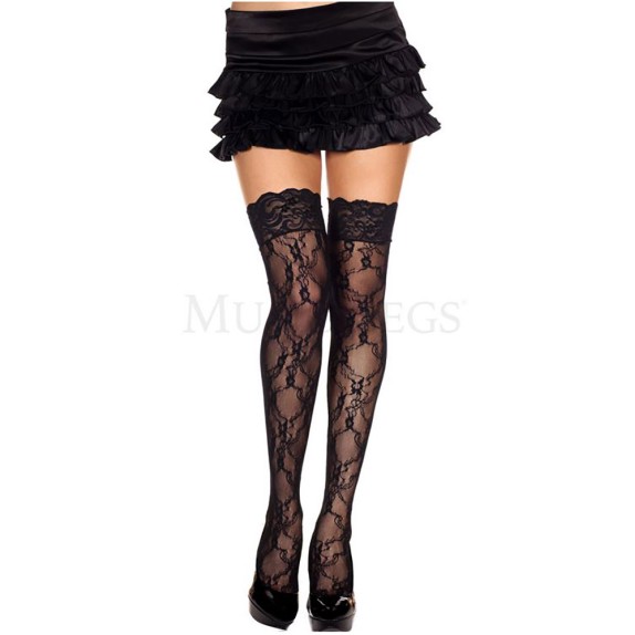 CALZE DA REGGICALZE SEXY PER DONNA CON RICAMI STILE PIZZO MUSIC LEGS
