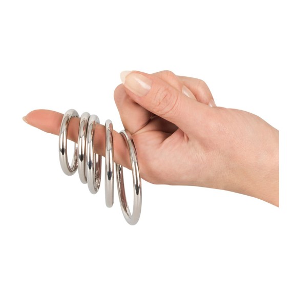 ANELLI COCK RING PER PENE IN METALLO SET 5 DIMENSIONI BAD KITTY