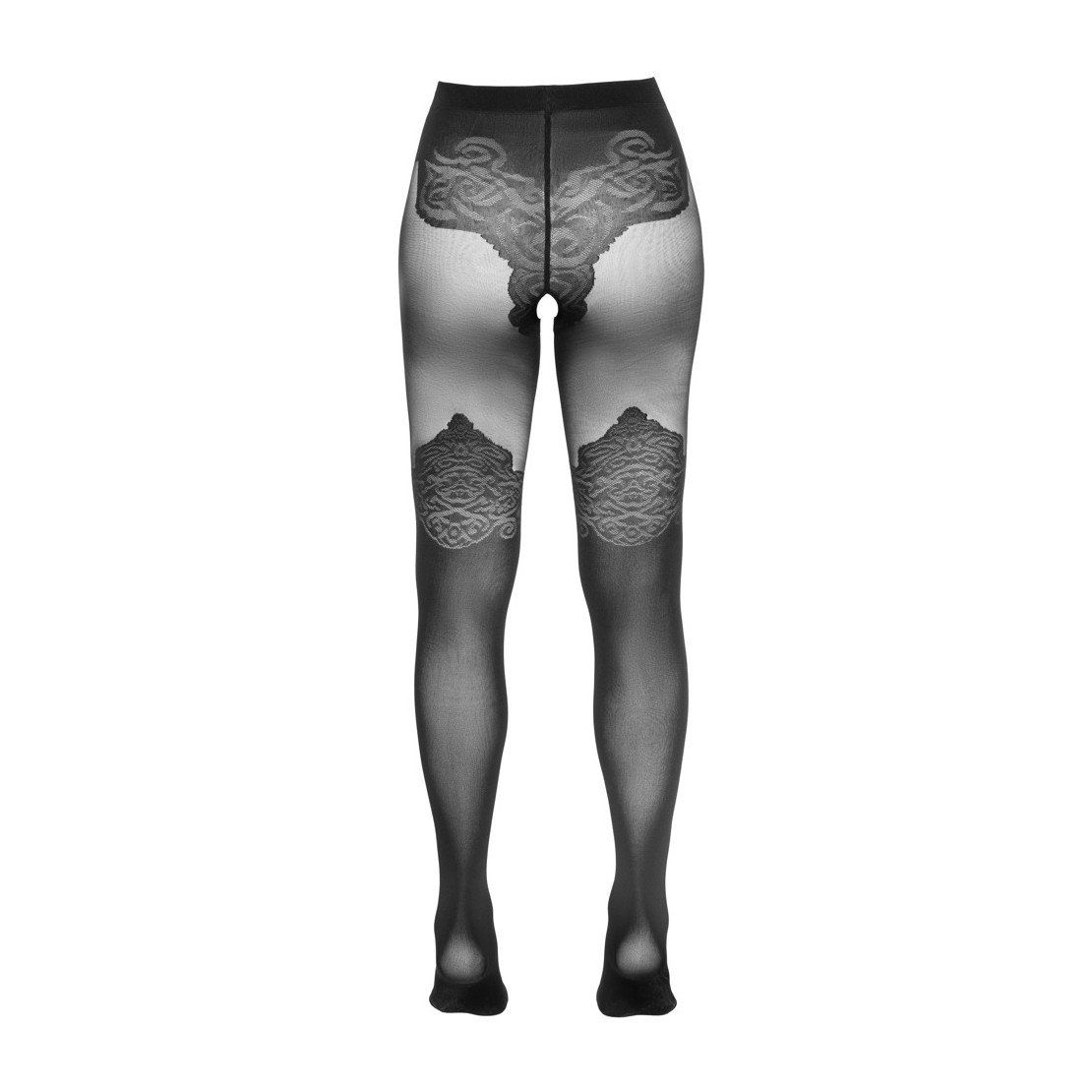 COLLANT APERTI VELATI CON EFFETTO SLIP E CALZA...